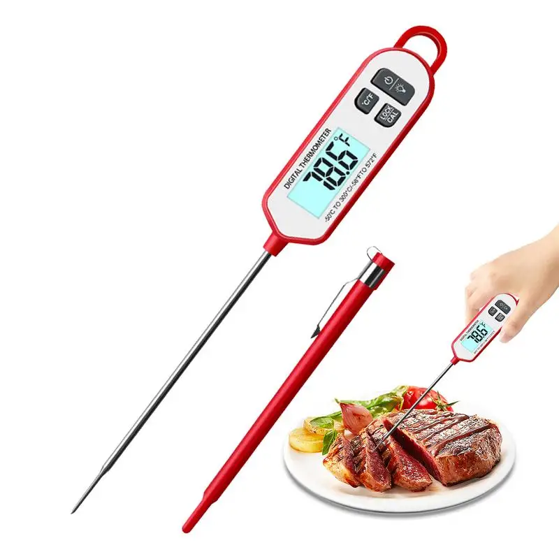 Digital Meat Probe Kitchen Probe For BBQ Waterproof Ultra-Fast Read Backlight Calibration Cooking Meat Probe For BBQ Grill Fry