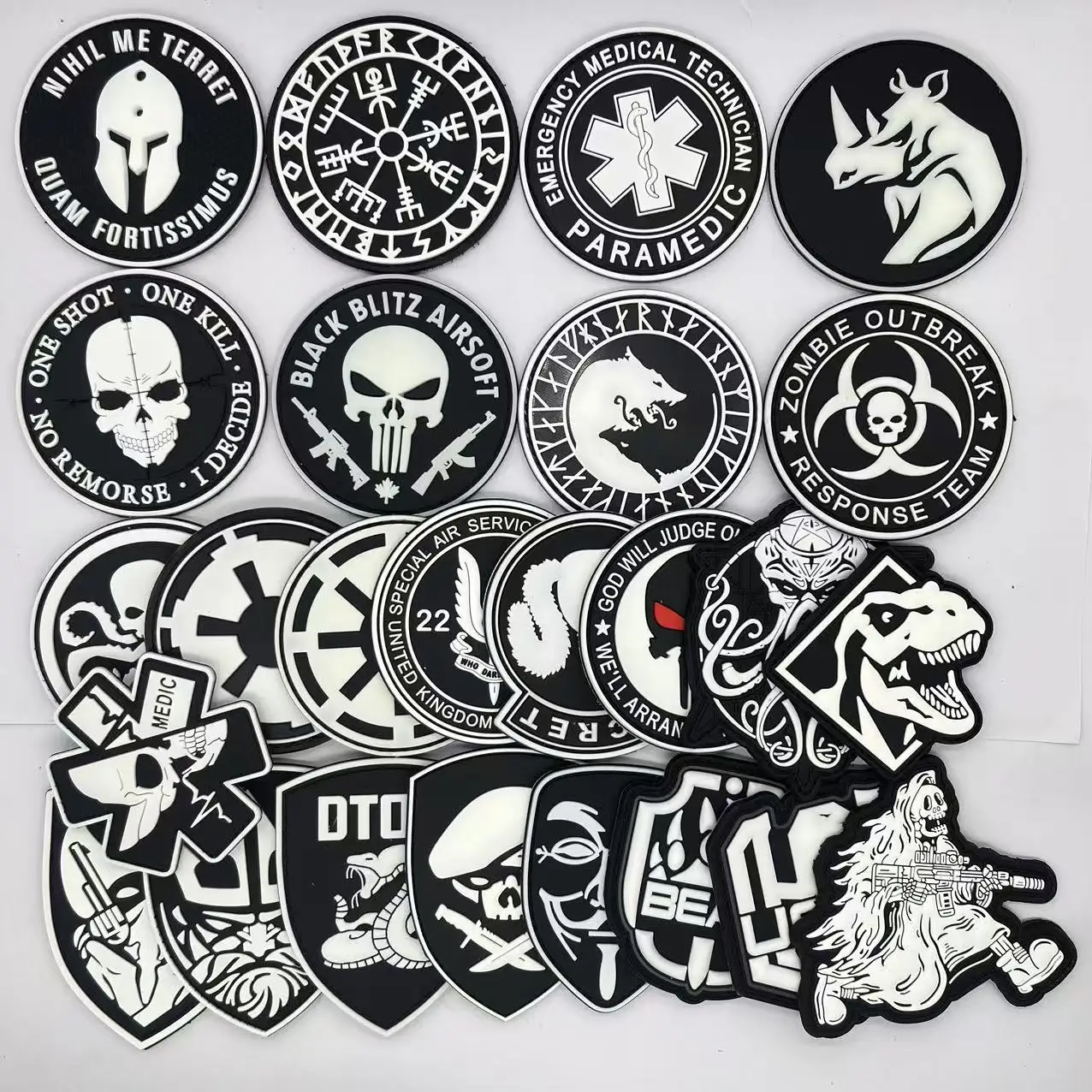بولي كلوريد الفينيل شارة مطاطية شارة شعار زين الدب الطبي USEC الطائرة بدون طيار الجمجمة المعاقب مشروع شرف الفايكنج بقع التكتيكية مع هوك #1