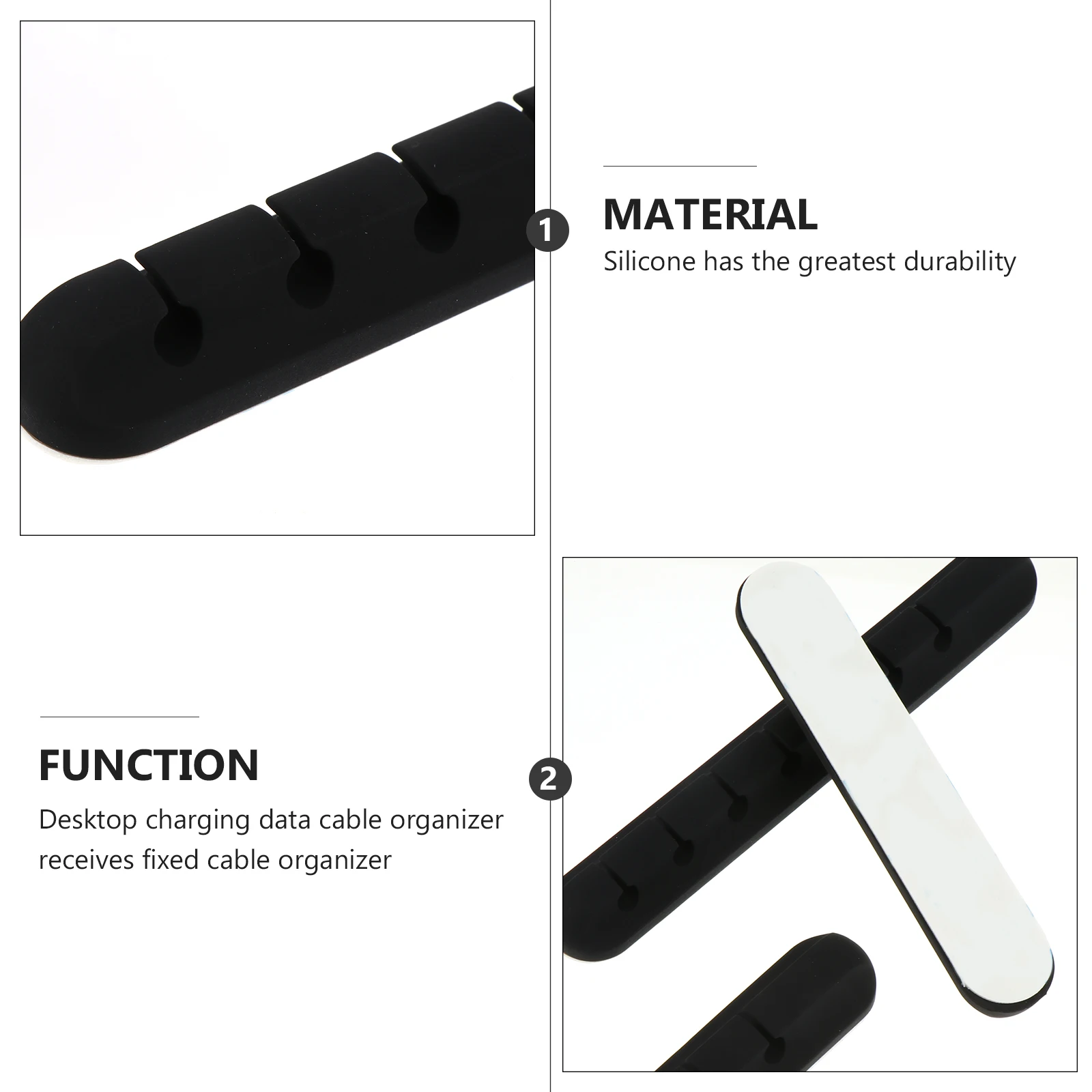 

3Pcs Self Adhesive Cable Holders Durable Wire Cord Clips for Wall Desk USB Phone Management Organizers