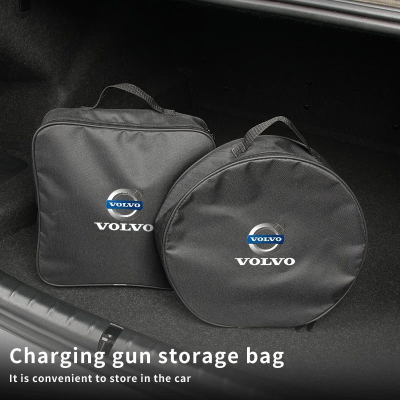 Car Charging Cable Organizer Trunk Storage Bag For Volvo S60 XC90 XC60 C30 C70 XC40 V40 XC70 V70 V60 V50 S80 S40