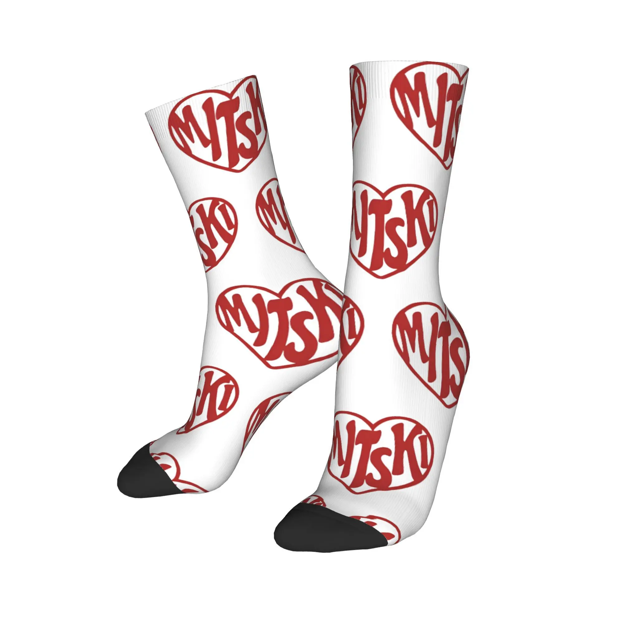 Mitski-Chaussettes absorbant la transpiration pour hommes et femmes, Love Red Hearth, tenues confortables, 03/Wear