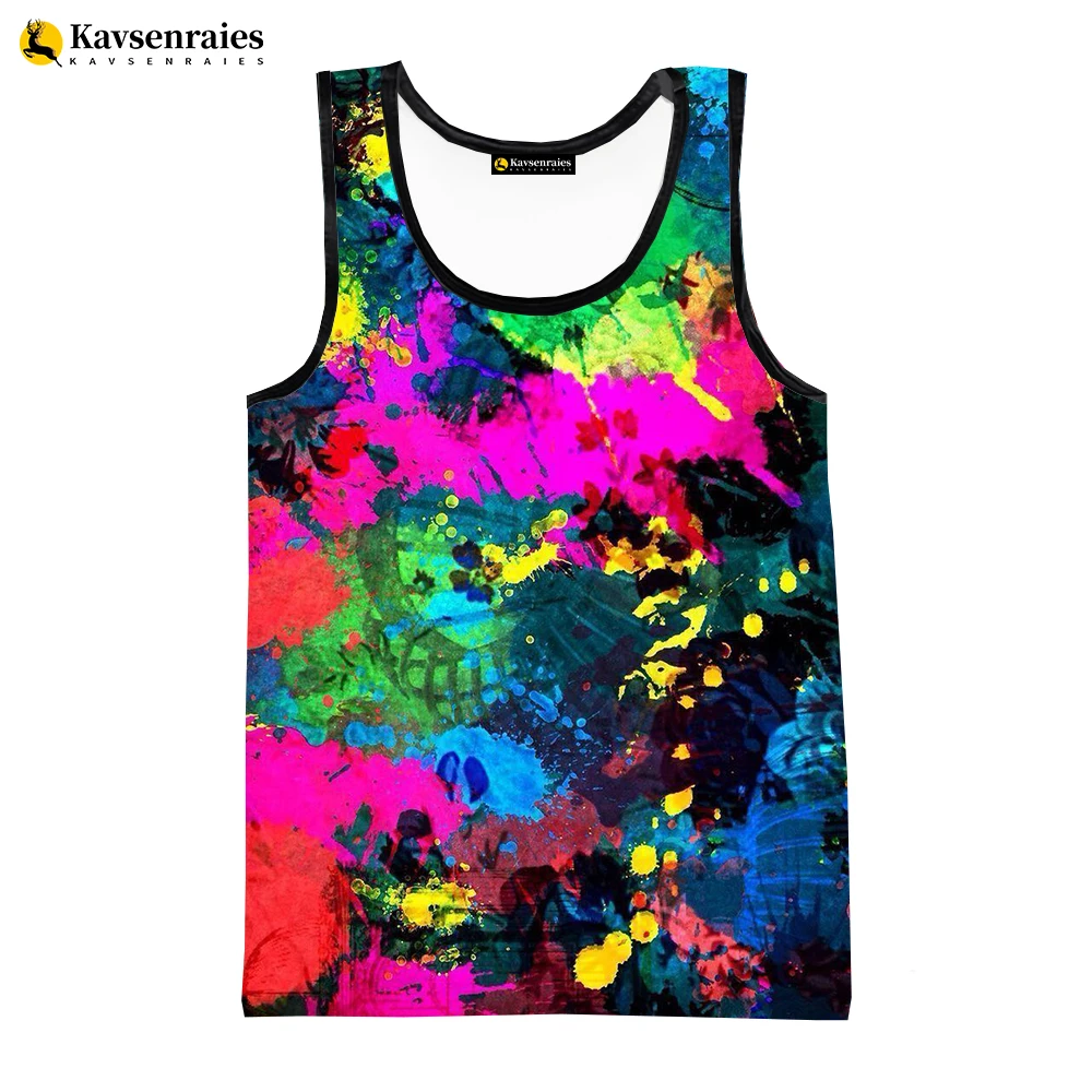 Neon Graffiti 3D Printed Tank Tops Men Women Summer Casual Cool Sleeveless Shirts Hip Hop Streetwear Oversized Tops Tees