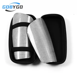 GOBYGO 1Pair Carbon Fiber Soccer Shin Guard Super Strong Shock Resistance EVA Sponge Portable Carrying Case Leg Protection Board