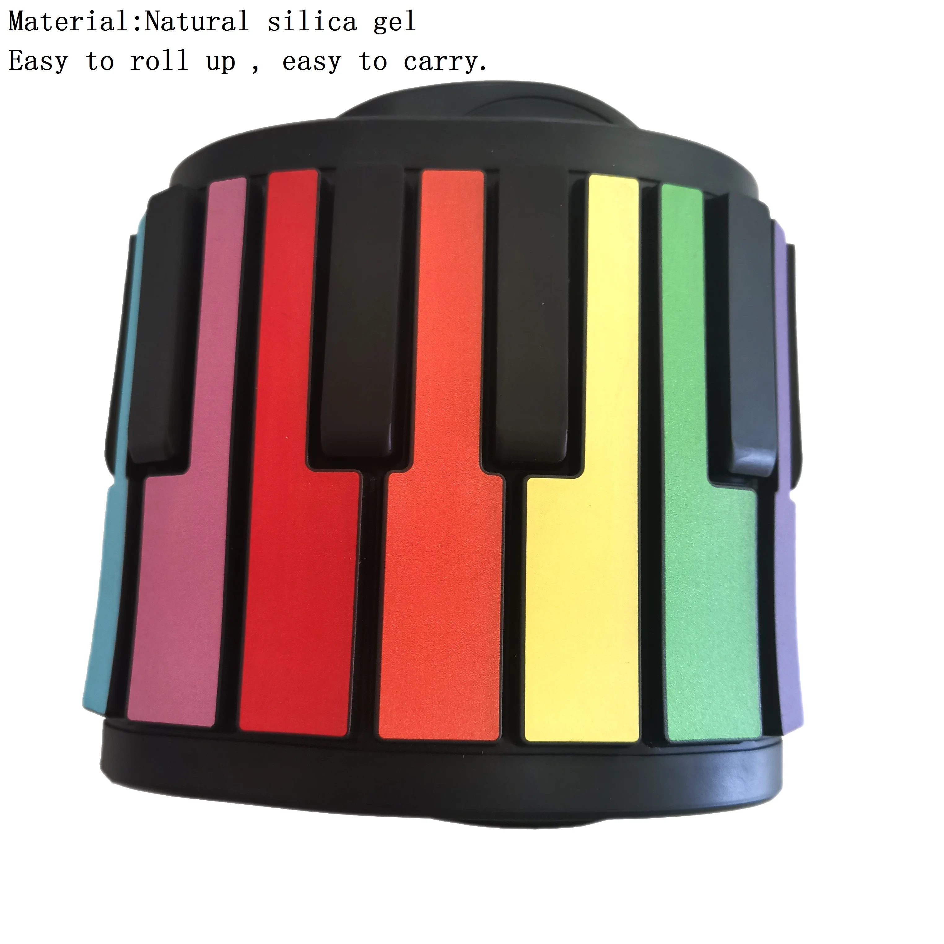 Hot selling 49 key roll up Flexible portable foldable Rainbow color rolled digital electronic keyboard piano