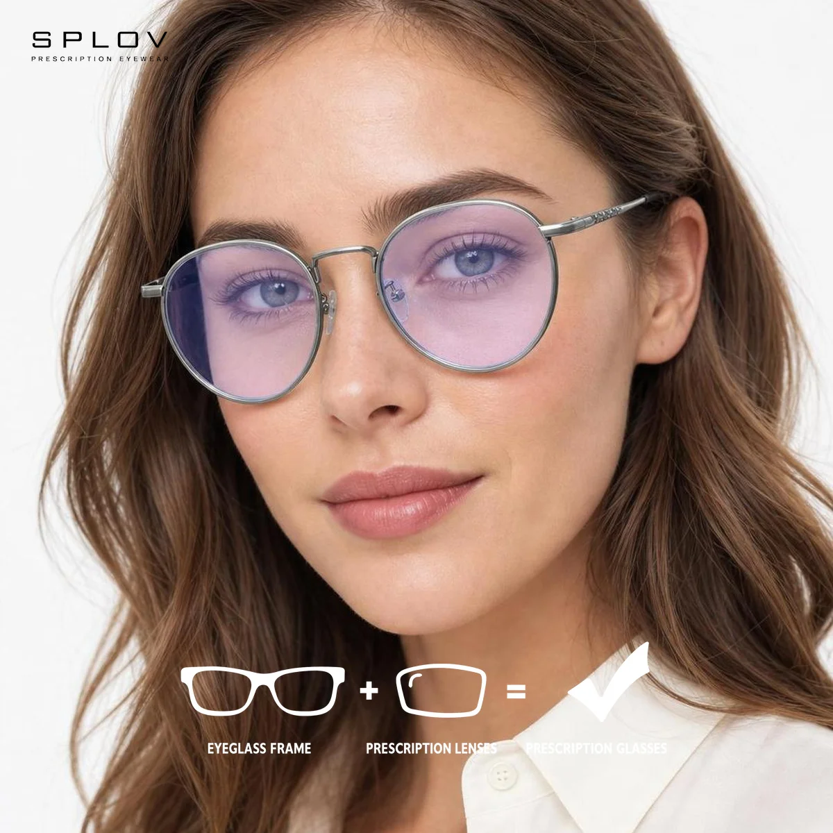 SPLOV Round Ultra Light Pure Titanium Prescription Glasses Customized Anti Blue Light Photochromic Progressive Optical Glasses