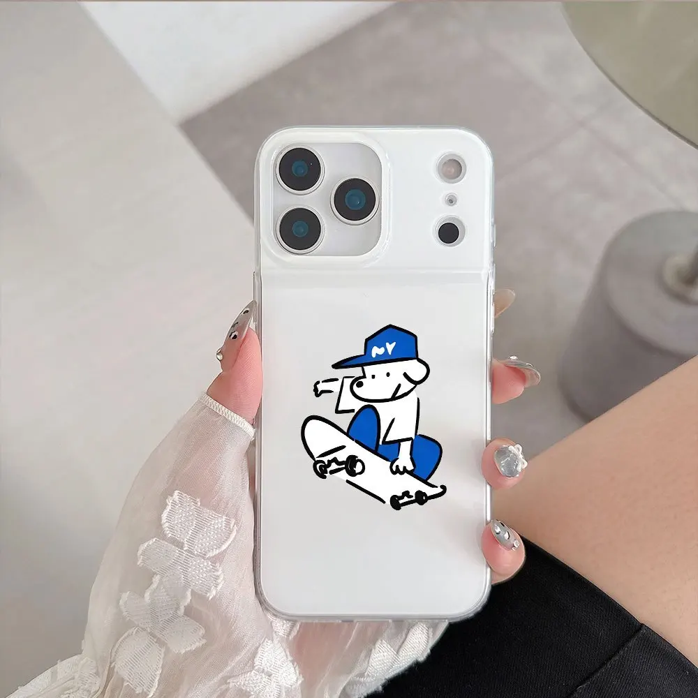 Cute Skateboard Dog NY Cap Phone Case For Samsung Galaxy S25 S23 Plus S26 S24 Ultra A55 A17A57 A56 A27 A37 A07 A06 Hard Cover