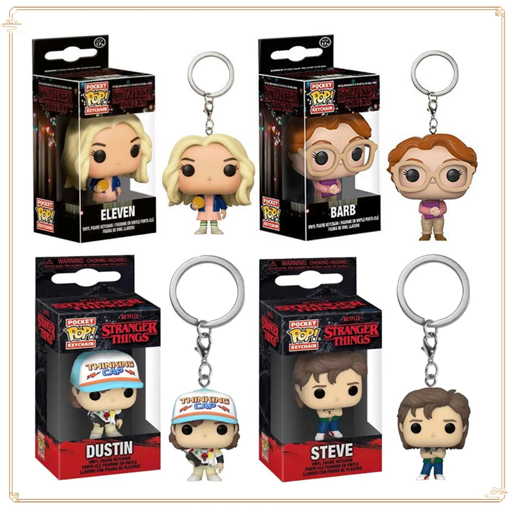 

FUNKO Pocket Stranger Things Keychain Classic BARB ELEVEN Doll Backpack Hanging Collection Festival Gifts Models Funny Keychain