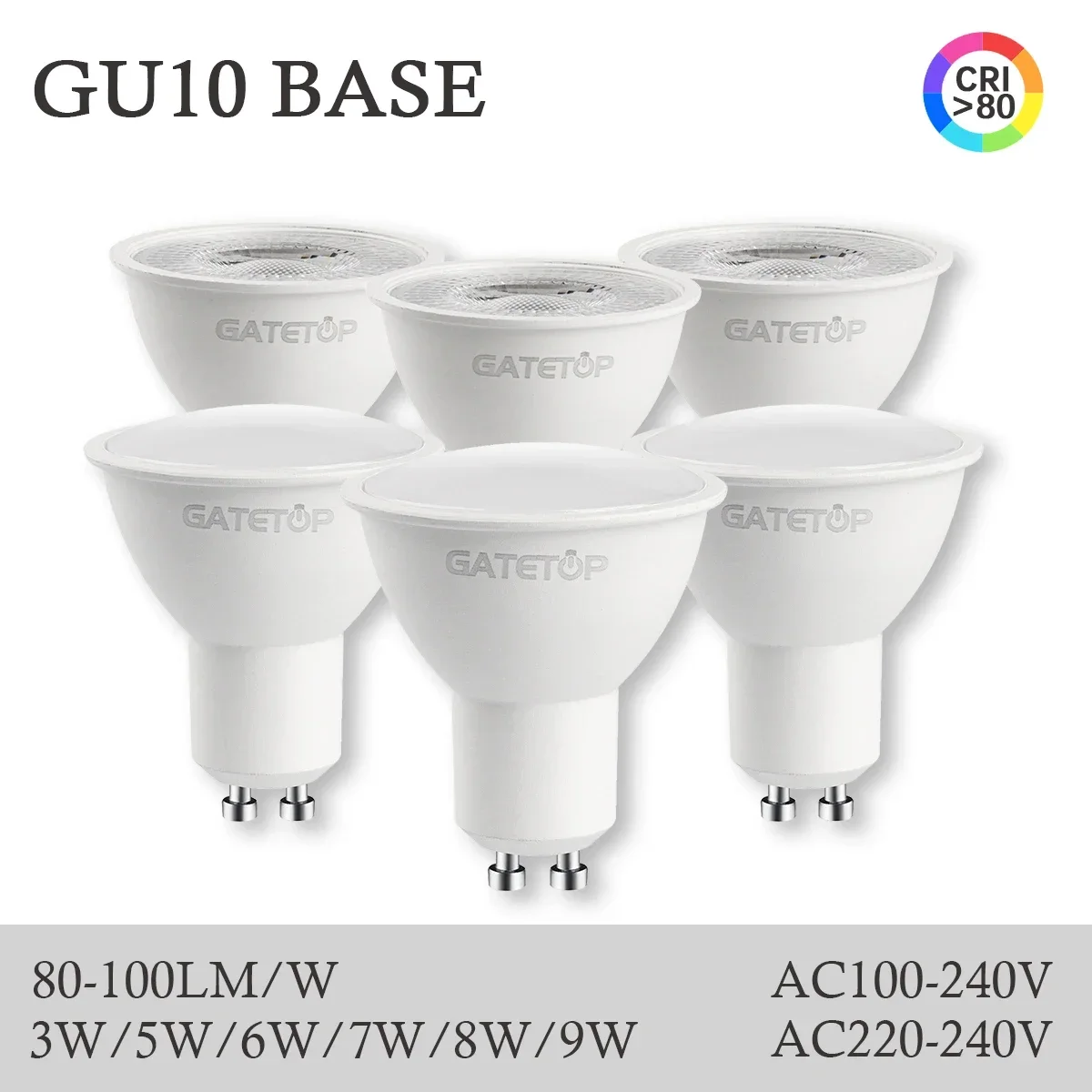 3pcs No Fliker GU10 Spotlights 5W 6W 7W 8W 9W LED Bulb GU10 AC220V 120V Replace 50w halogen lamp for home Lighting derection