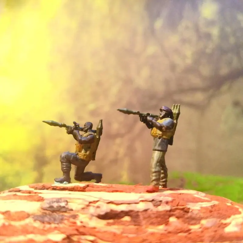 1/64 scale miniature model figurine of a mercenary soldier, small-scale special forces tabletop model toy