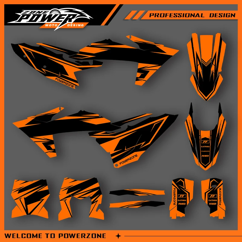 

POWERZONE для KTM EXC 2024 2025 2026 EX-F SXF 2023 2024 2025 Мотокросс Графика Фоновая наклейка Наборы наклеек по индивидуальному заказу 01
