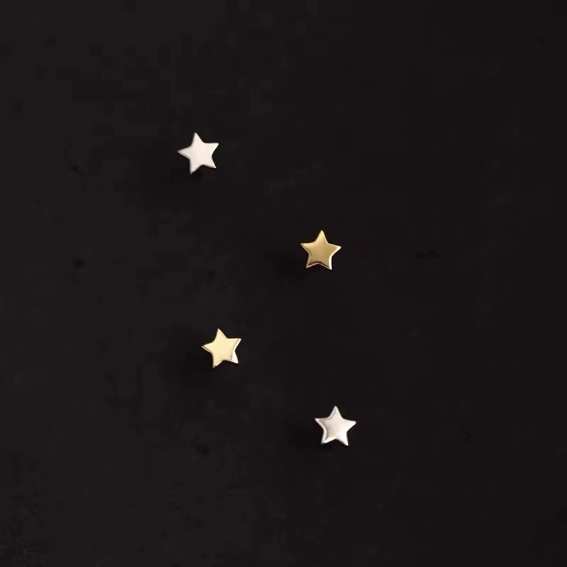 

Серьги-гвоздики из настоящего серебра 925 пробы «Романтическая звезда» для очаровательных женщин, изысканные миниатюрные ювелирные украшения, аксессуары для ухода за ушами