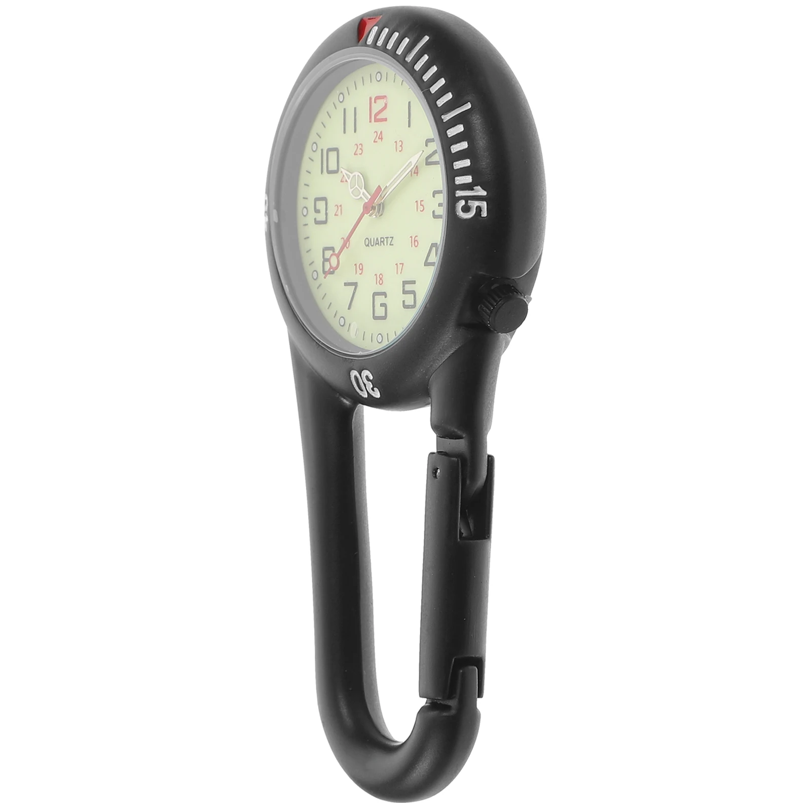 

Fluorescent Dial Backpack Buckle Watches Clip on Accessory Carabiner Pendant Luminous Hands Quartz Movement Ideal
