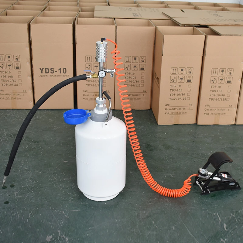 Hot selling iLiquid Nitrogen Pump 50 caliber jar Self-pressurization The Footsteps Type Liquid Nitrogen Pump Manufacturer Liquid