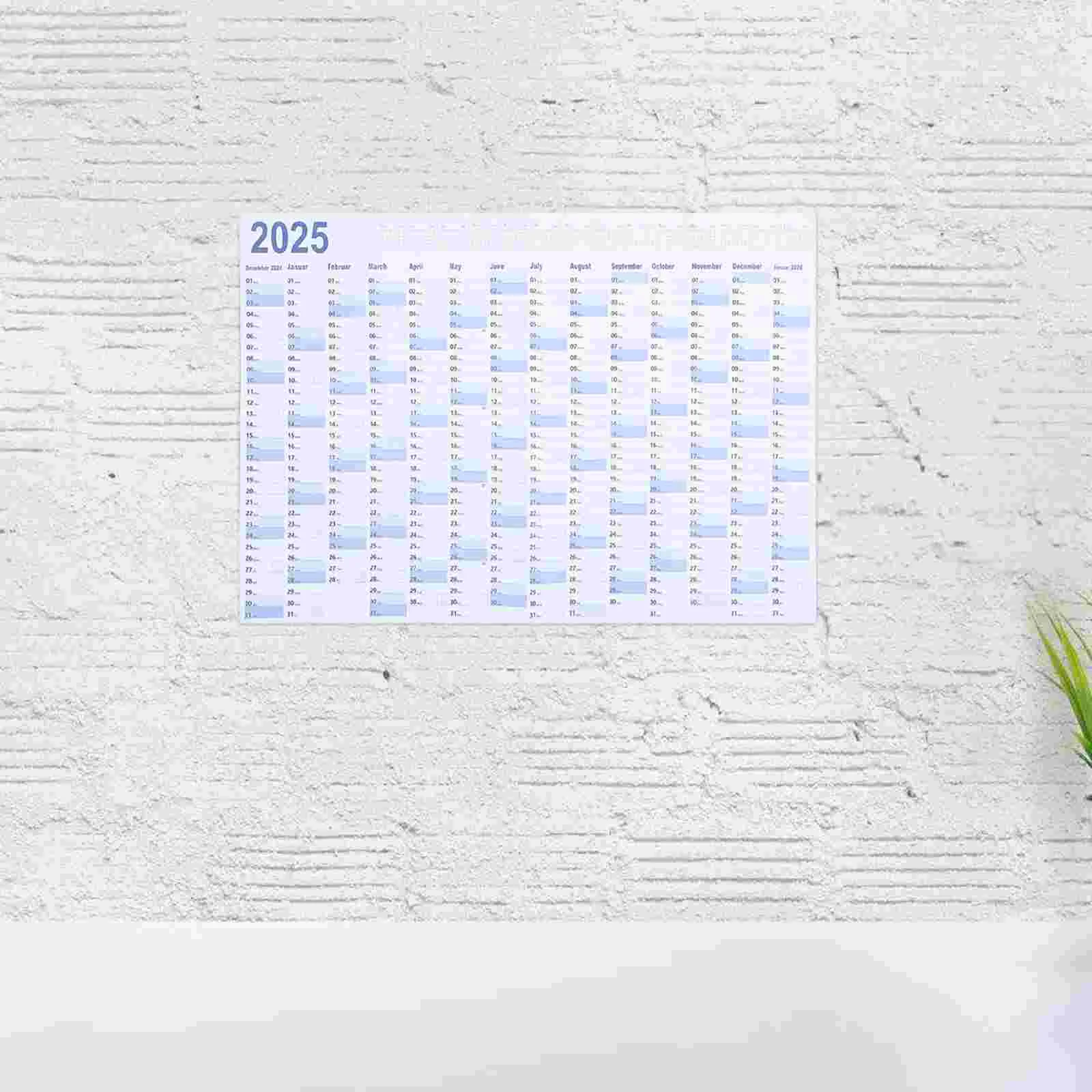 

Monthly Memo Calendar 2025 Wall Simple Vertical Blue Paper Schedule Planning Office