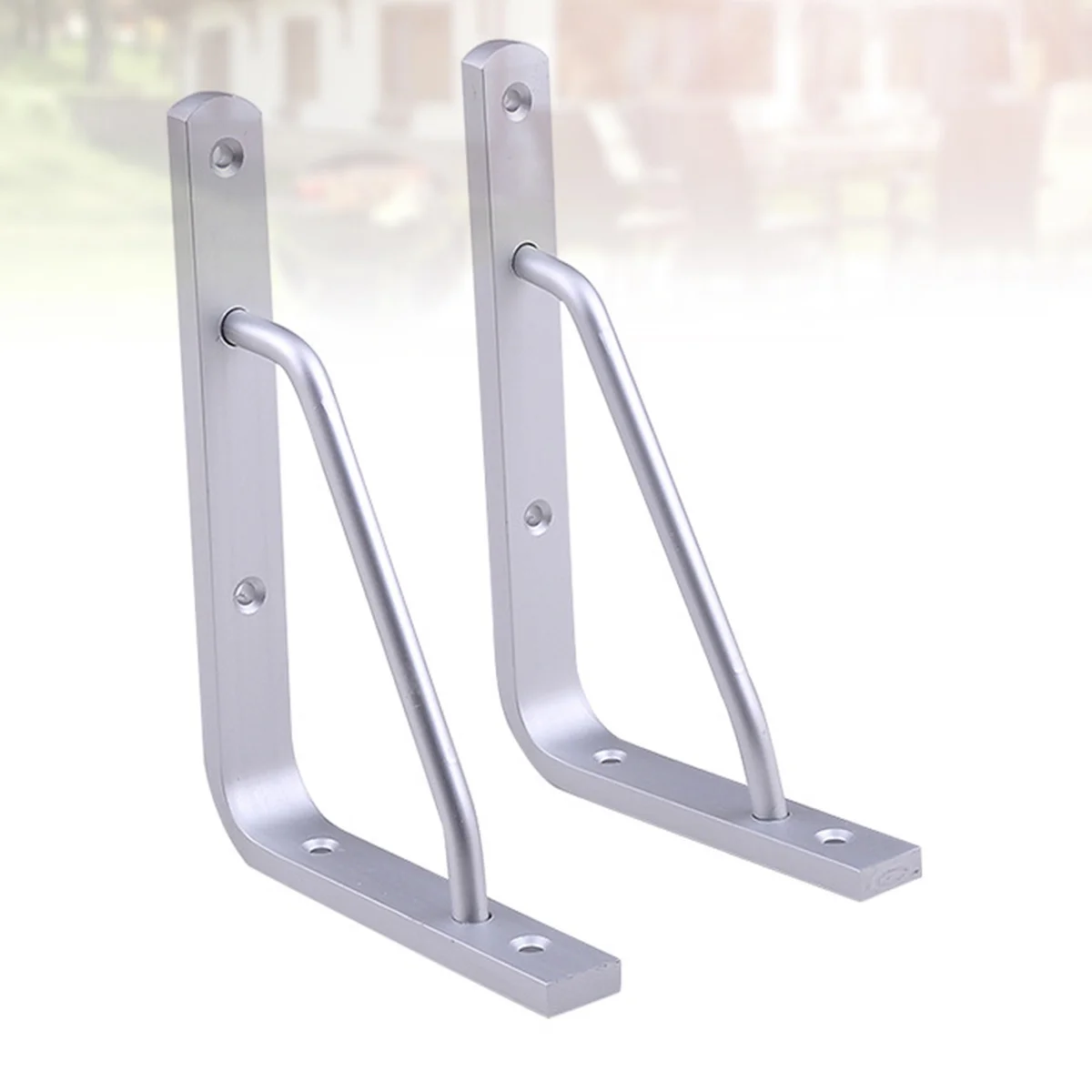 

2 pcs 10Inch Triangle Support Brackets Heavy Duty Aluminium Alloy Wall Mounted Shelf Brackets For Home Office Garage Storage