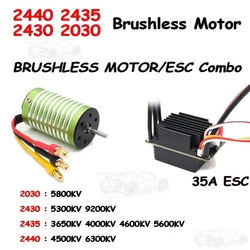 2440 2435 2430 2030 Brushless Motor with 35A ESC for 1/16 1/18 1/20 RC Car Traxxas HSP Wltoys E-revo XLH REMO Hobby GTR Lexus