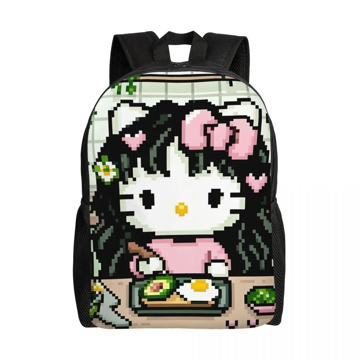 

Custom Hello Kitty Anime Backpack Men Women Fashion Bookbag for School College Manga Bags