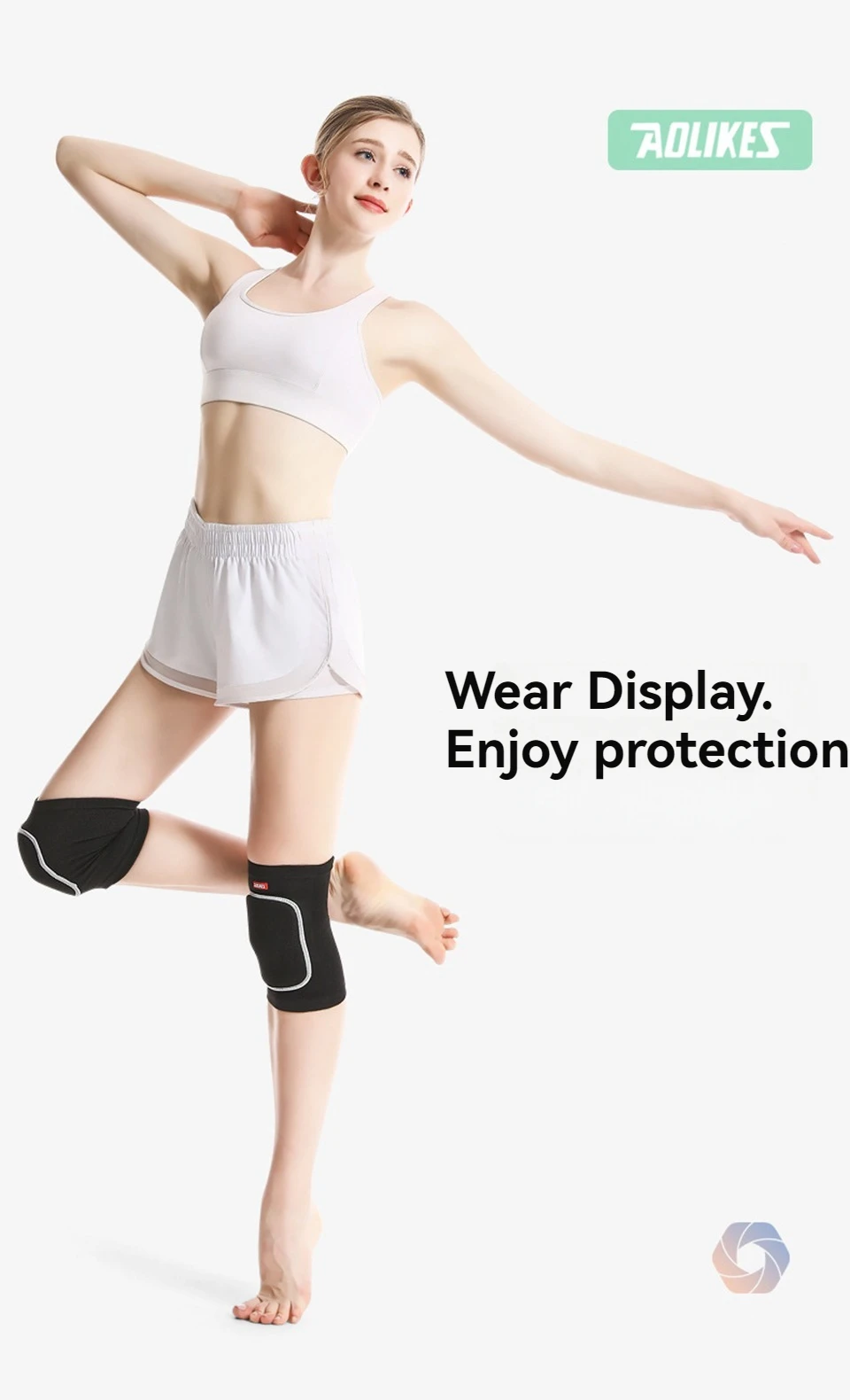 AOLIKES Volleyball-Knieschützer, Knieschützer für Damen, Herren, Kniebandage für Basketball, Volleyball, Fußball, Tanz, Yoga, Tennis, Laufen – Detail 13
