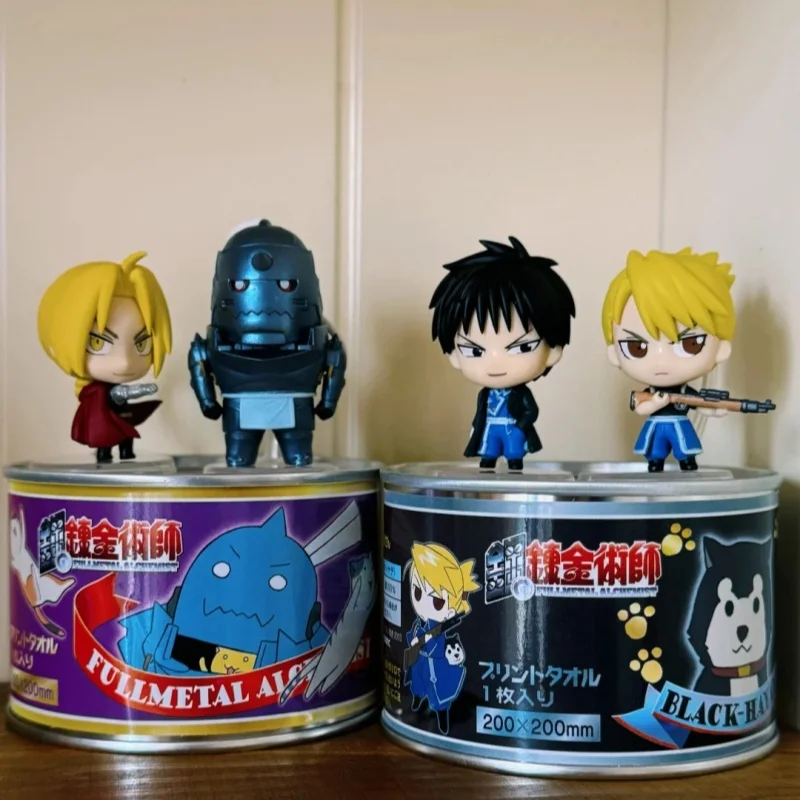 En Stock Bandai Fullmetal Alchemist figuras de personajes Edward Elric Alphonse Elric Roy Mustang Mini figura conjunto modelo juguete regalos
