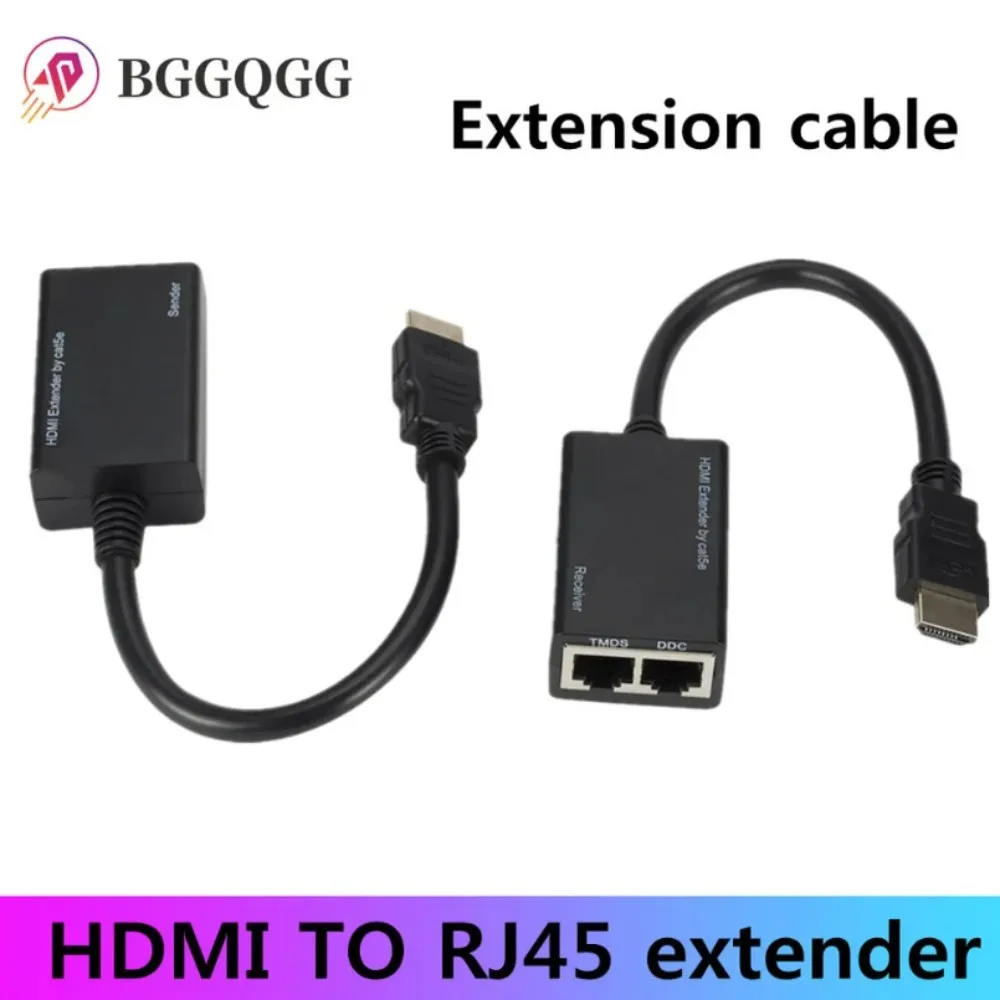 Over RJ45 CAT5e CAT6 UTP LAN Ethernet HDMI-compatible Extender Repeater 1080P FHD 3D 100ft(30M) Extension Cord for PS3 DVD HDTV