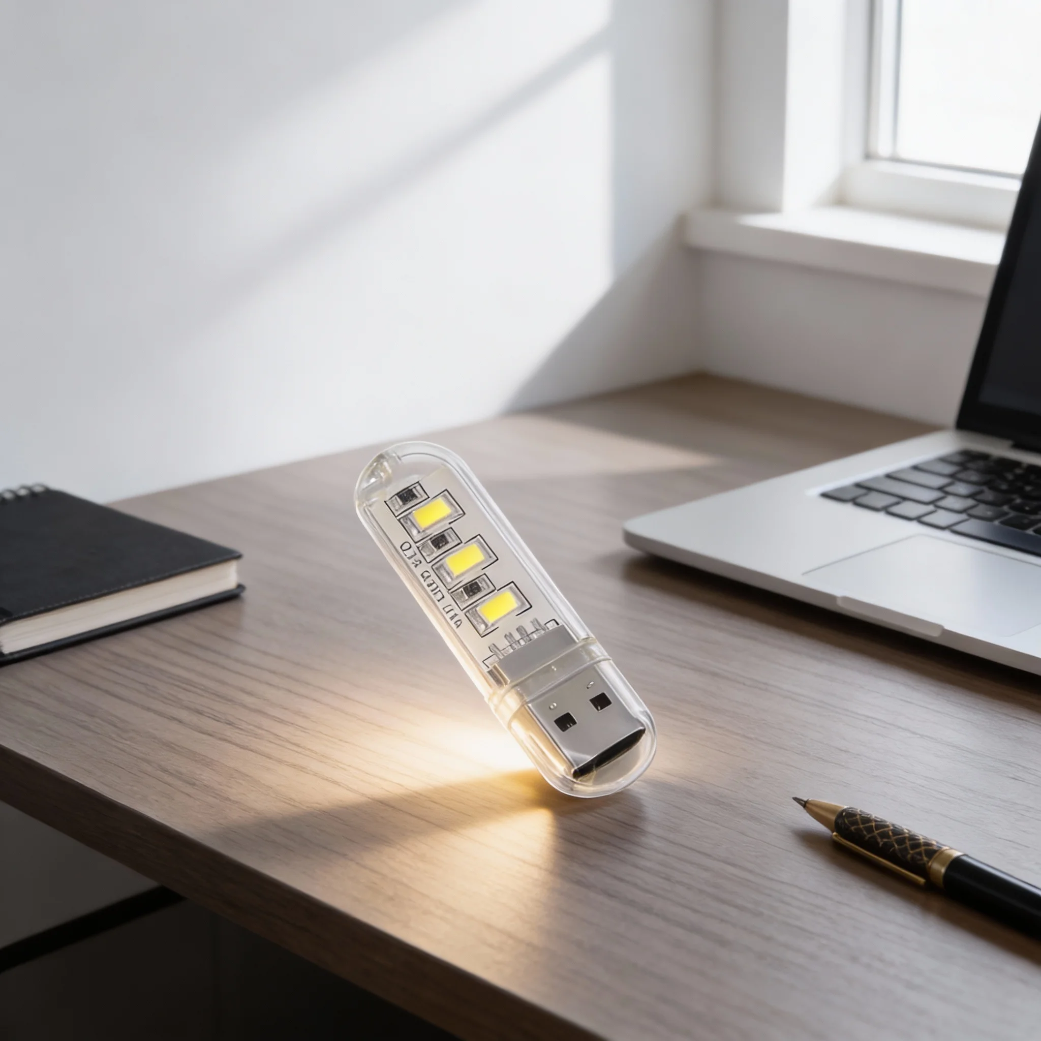 1pc Portable USB Night Light Energy Saving High Brightness With Three High-brightness 5730 LED Beads For 5V Voltage LED Light
