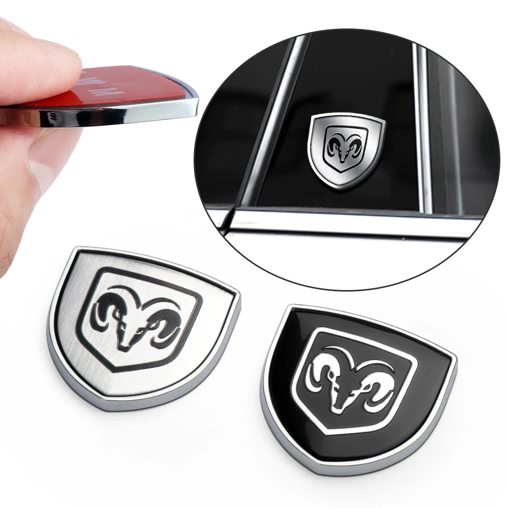 3D Metal Logo Car Front Window Body Badge Trunk Emblem Stickers Decal For Dodge Durango Caliber Dakota Neon SRT SXT Nitro Magnum view 2