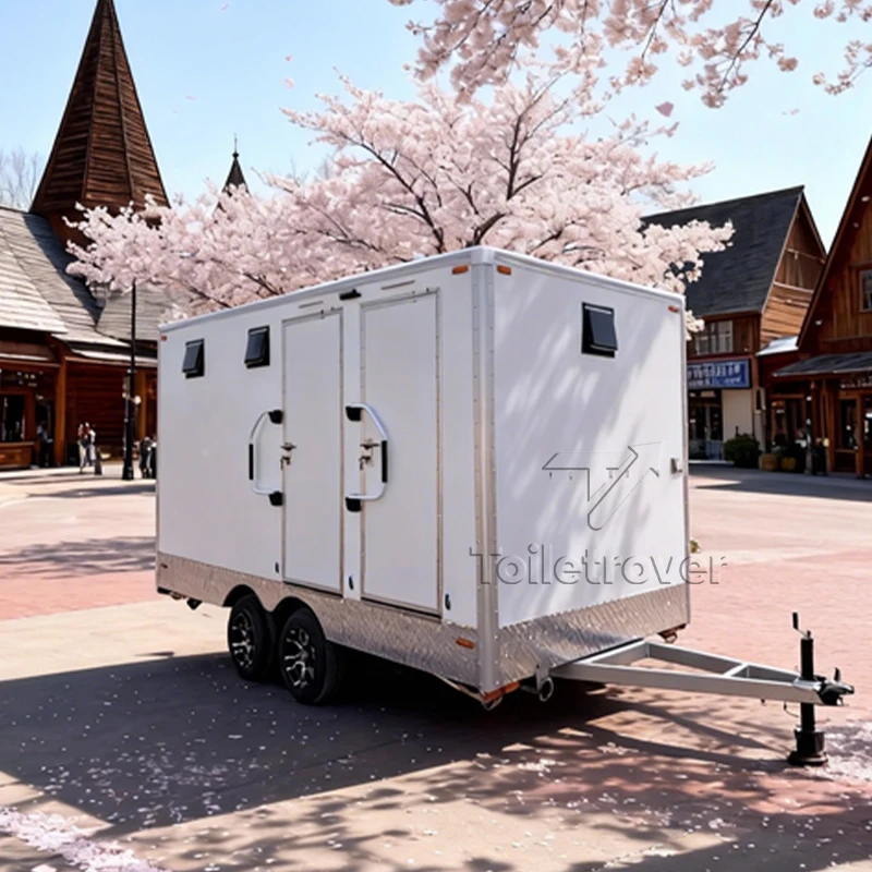 USA UK Standard Luxury Shower Restroom Trailer Street Wc Toilet Trailer Outdoor Travel Trailers with Bathroom