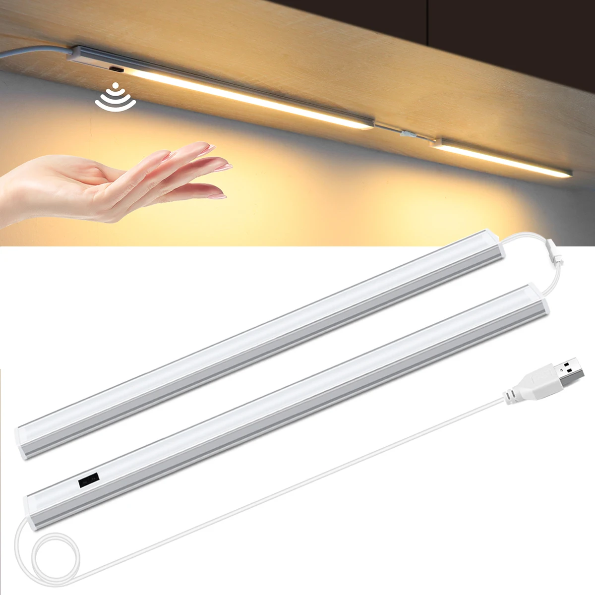 Motion Sensor Light Wireless LED Night Light USB 5V Aluminum Wall Lamp For Kitchen Cabinet Wardrobe Lamp Book Light Backlight