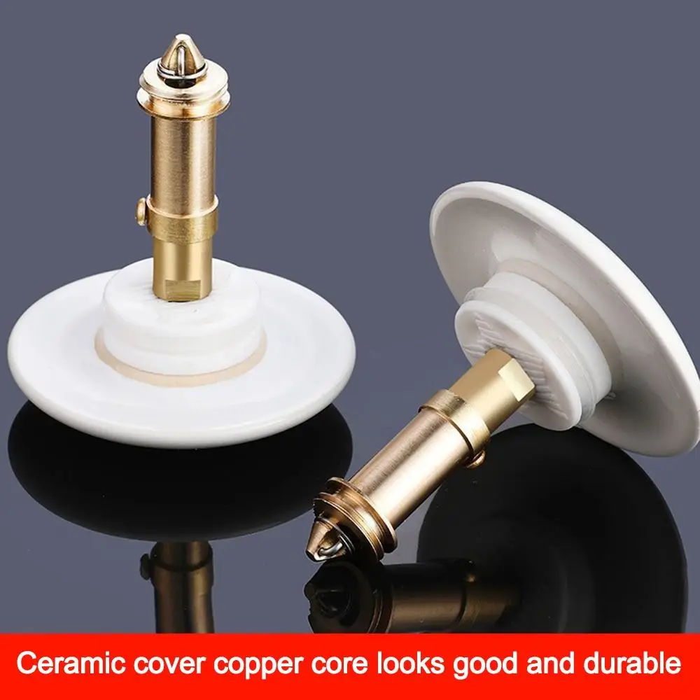 

2Pcs Ceramic Pop-up Design Rebound Drain Plug Easy To Use Press Hair Catcher Basin Press Filter Element Anti-clogging Function
