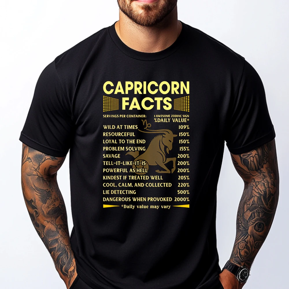 Capricorn Facts Zodiac Funny Capricorn Birthday Gift Clothing Valentine's Day 2025 Camisa Japan Style