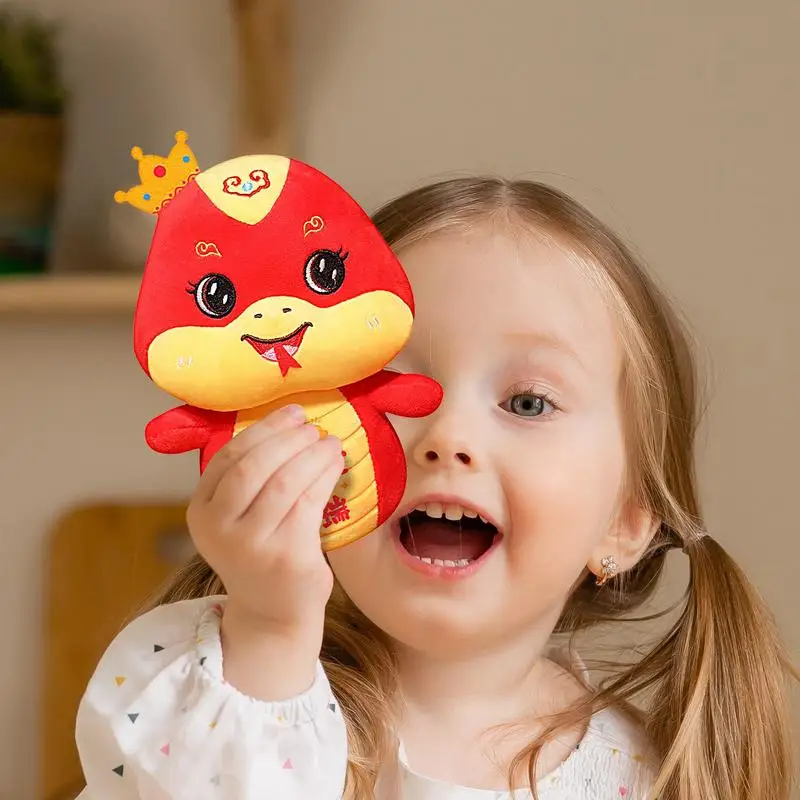 Jahr der Schlange Plüsch Jahr der Schlange Souvenir Maskottchen Puppe 15 cm/5,9 Zoll Plüsch Schlüssel Zubehör Schlange Plüsch für Tasche Geldbörse