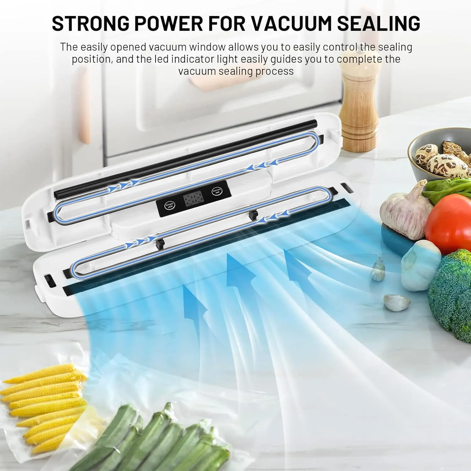 Plastic Food Vacuum Sealer Machine Electric One-Touch Lights Kitchen  Vacuum Sealer For Food Storage