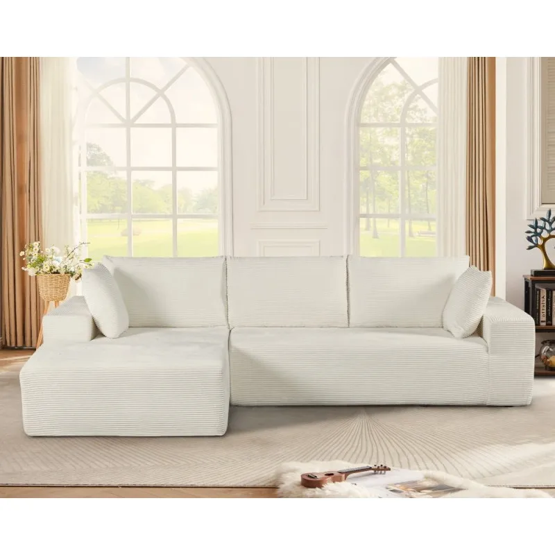 أريكة CozyForm القابلة للتحويل في سروال قصير ناعم، أريكة عصرية مريحة مع وسادة إسفنجية كاملة، مقطعية مريحة للنوم لـ L #4