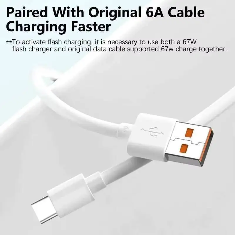 Oryginalny Xiaomi 67W ładowarka do szybkiego ładowania Adapter 6A typ C kabel do Redmi K40S K50 K30 Pro czarny rekin 4 5 Mi 12 13 Ultra — zdjęcie produktu 6
