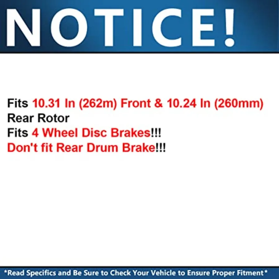 مجموعة فرامل المحور ديترويت لـ 06-11 هوندا سيفيك أمامي 10.31 خلفي 10.24 دوارات فرامل سيراميك ومنصات بديلة باللون الأسود عالي الأداء