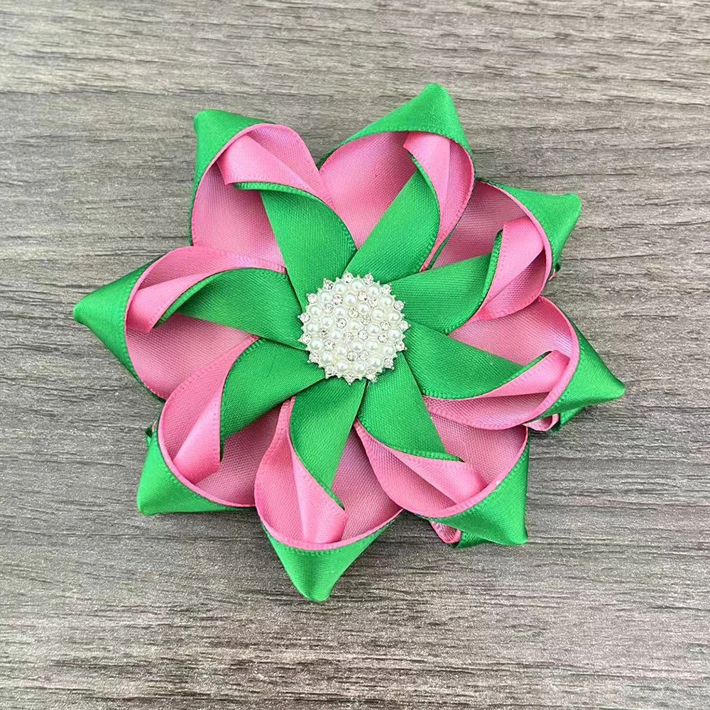 

Pink green petal breast flower