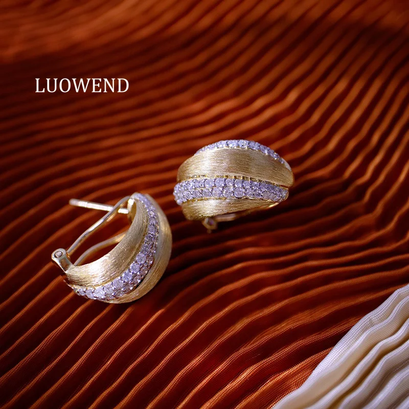 

Серьги-кольца и кольцо LUOWEND из 100% 18-каратного желтого золота с натуральными бриллиантами в винтажном стиле для женщин, комплект ювелирных украшений для вечеринок