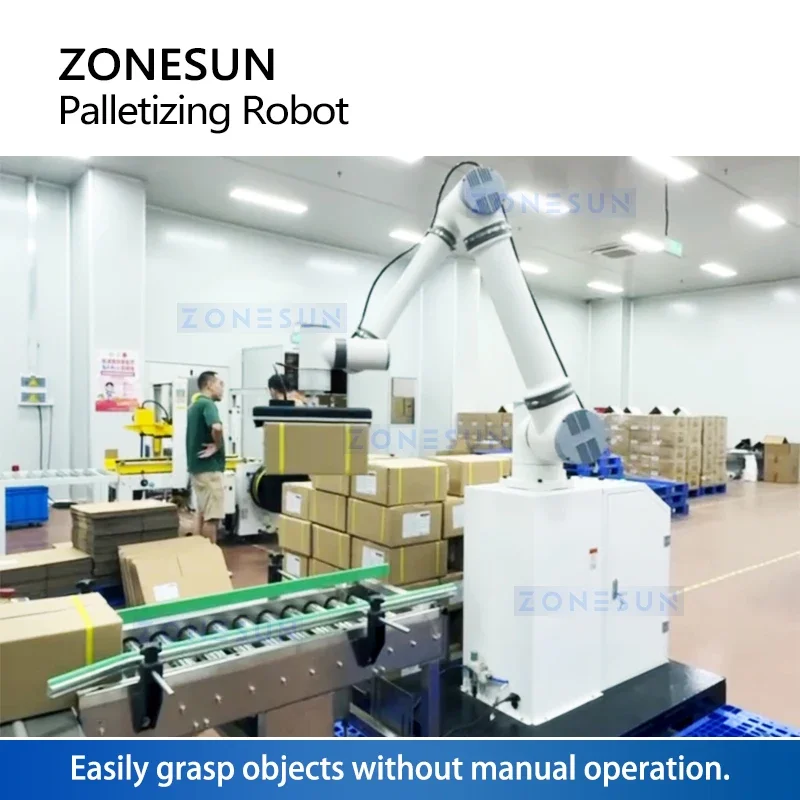 Zonesun ZS-MD20A Automated Robotic Palletizer  Articulated Robot Arm Case Palletizer Manufacturer