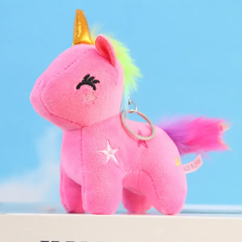 1Pc Unicorn Doll Keychains Soft Plush Stuffed Cartoon Cute Animal Rainbow Horse Toy Bag Pendant Key Ring For Children Girls Gift