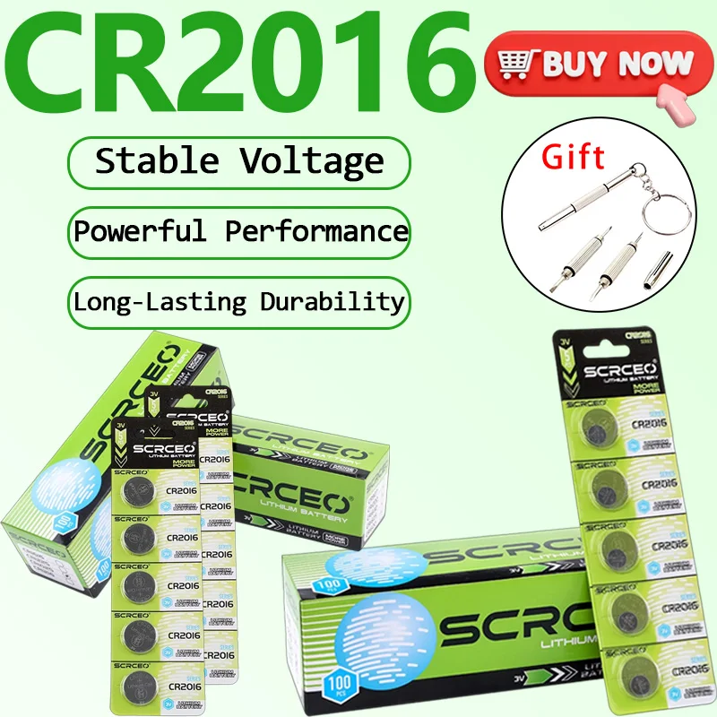 

CR2016 3V Lithium Button Cell - DL2016 BR2016 LM2016 for Remote Control Watch Toys Clock Small Devices