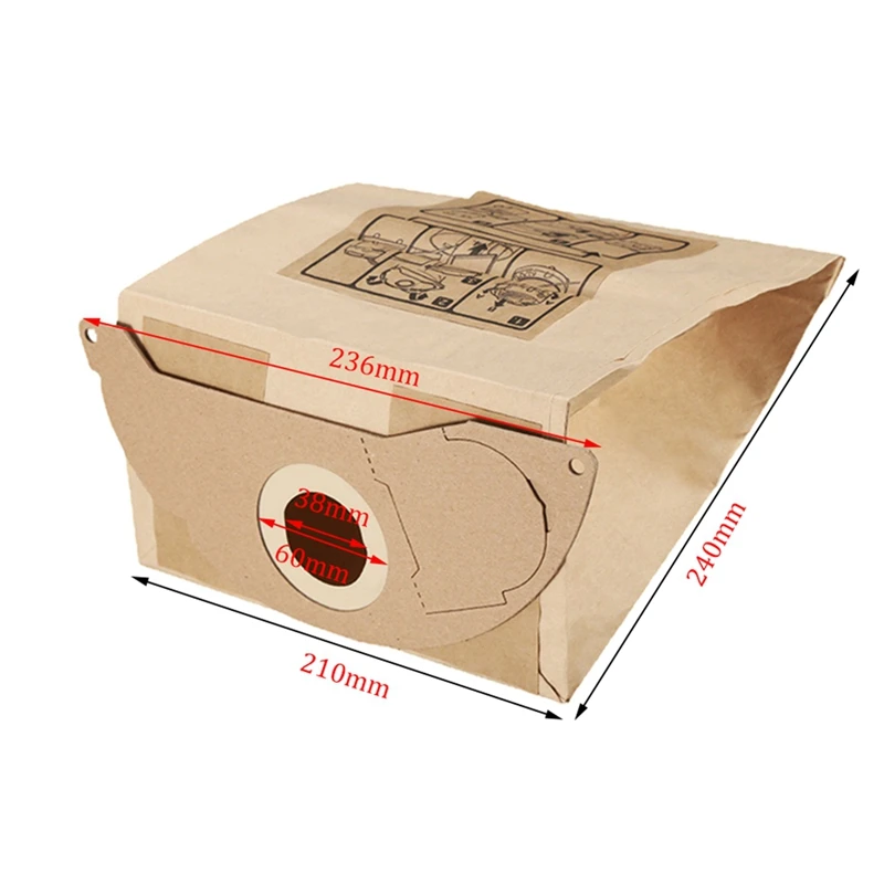 Bolsa de polvo de repuesto para KARCHER WD2250 A2004 A2054 MV2 WD2, accesorios para Robot aspirador, bolsas de papel