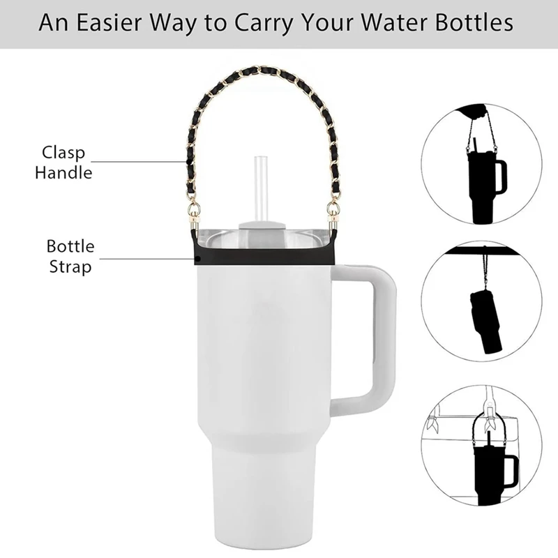 Water Bottle Sling, Carrier, Holder With Strap, Fits Most 8-40Oz Bottles For Stanley Cup