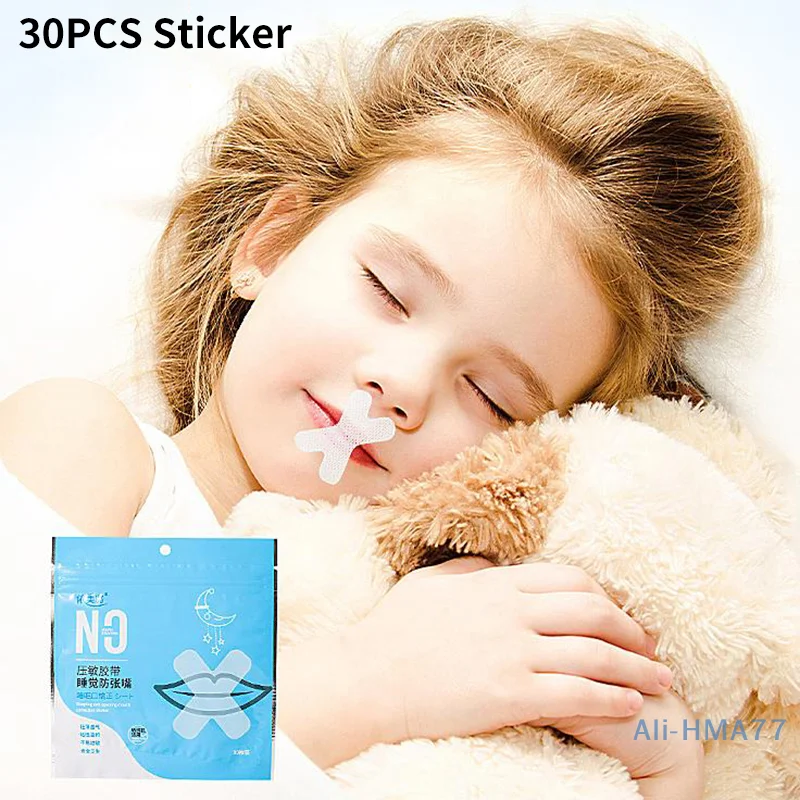 30PCS Mouth Correction Stickers Anti-Snoring Stickers For Children Night Sleep Lip Nose Breathing Improving Patch