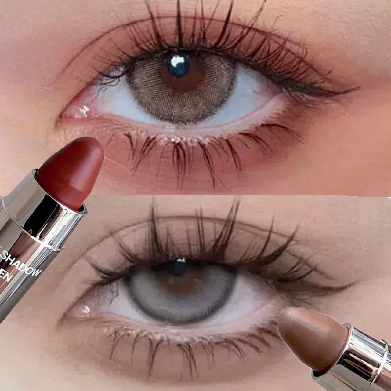 Eyeshadow Glitter Pigment - Ahşap Kahverengi Kırmızı Göz Farı Kalemi