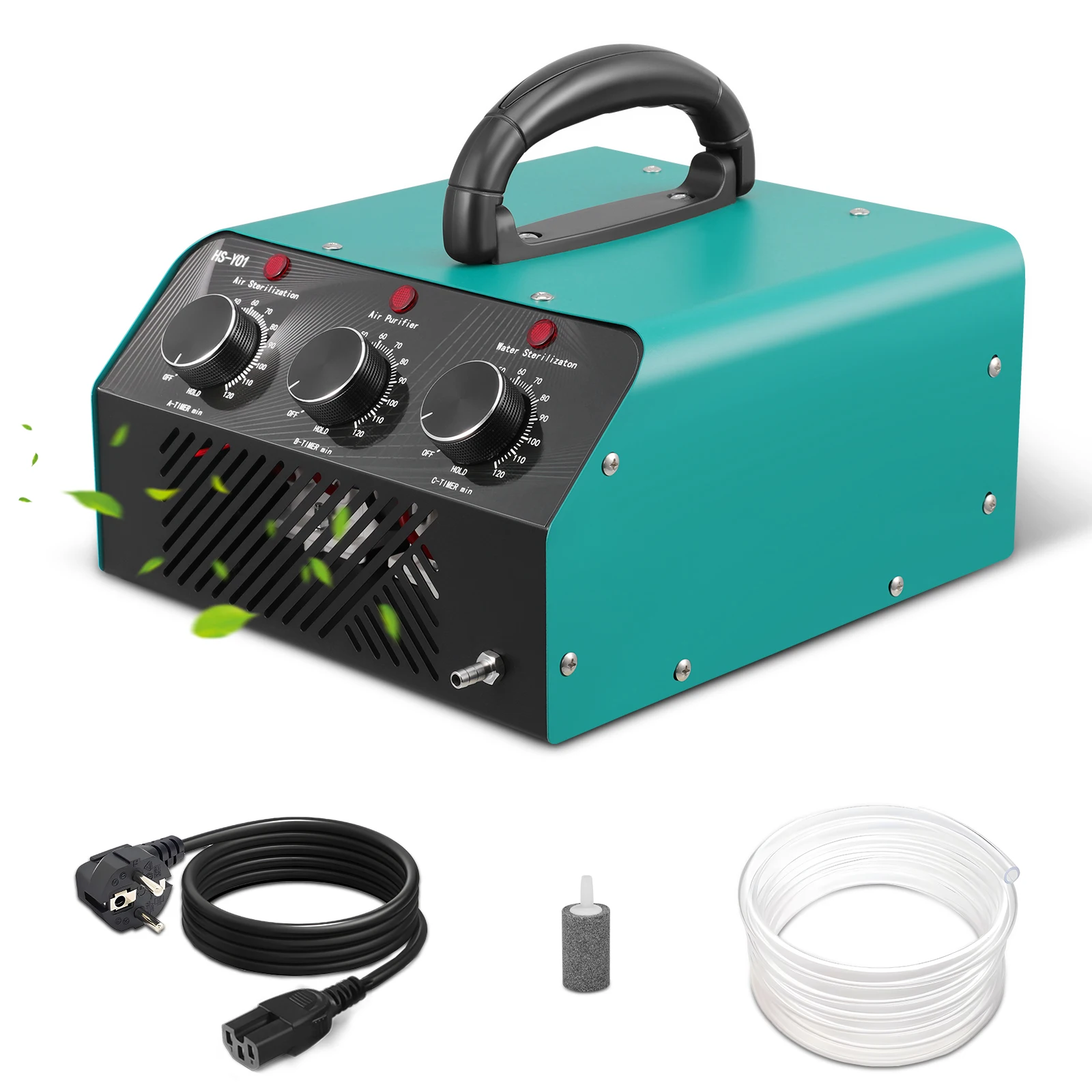 Générateur d'ozone 60000mg/h, purificateur d'air domestique à haute efficacité, minuterie de 120 minutes, machine à ozone pour éliminer la moisissure