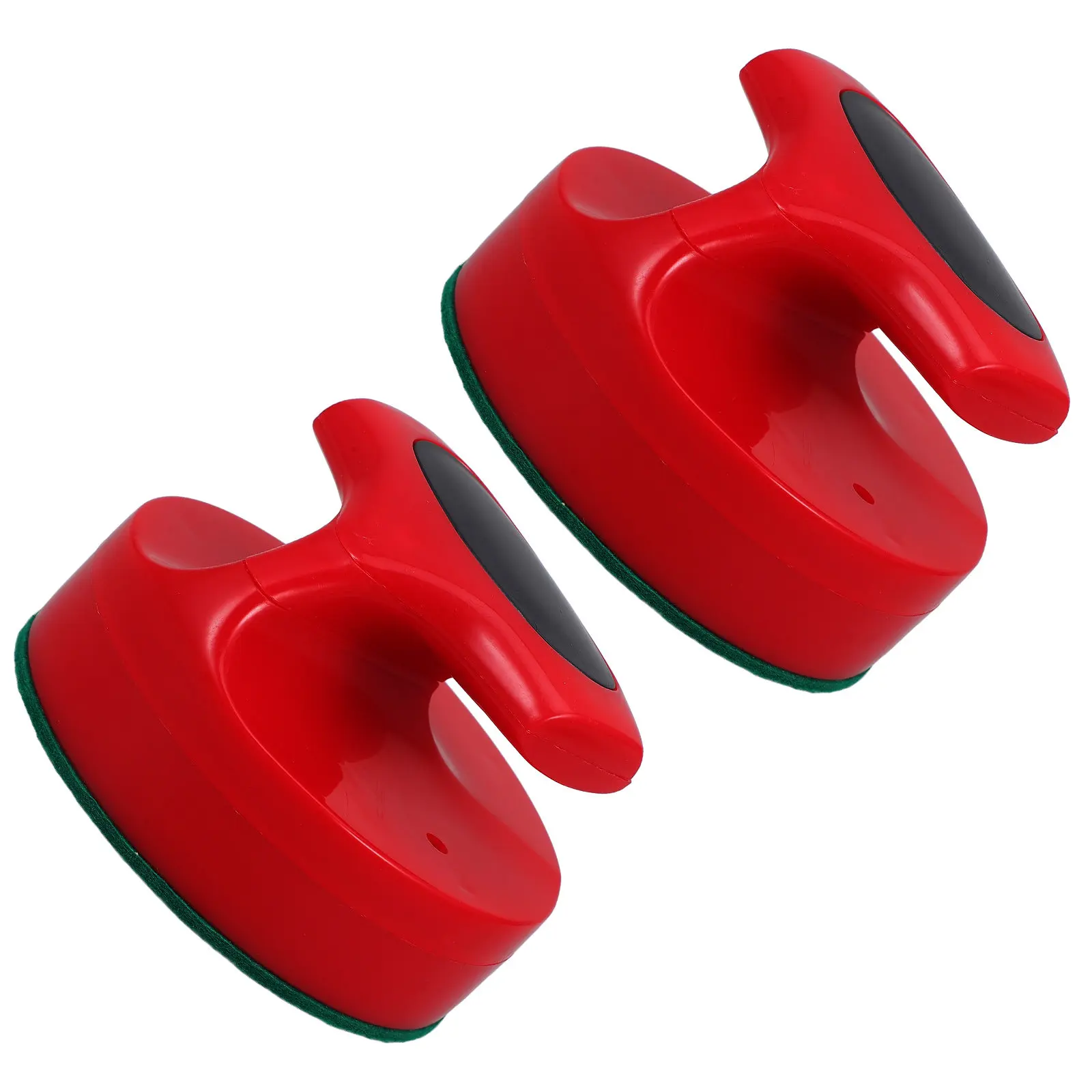

2Pcs Air Hockey Pusher Replacement 94Mm Red Handles Low Friction Felt Surface Air Hockey Table Accessories