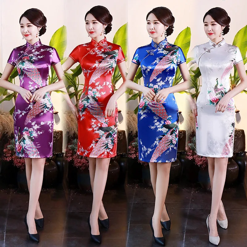 

2024 New Spring Summer Improved Qipao Dress Printed Traditional Chinese Cheongsam Women's Wear Plus Size 5XL 6XL