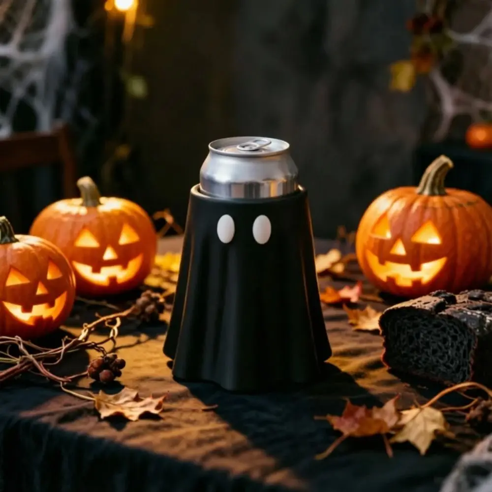 3D Printed Halloween Ghost Can Sleeve 8/12/16 Oz Spooky Shaped Halloween Ghost Can Holder Reusable Insulated Ghost Can Cozy