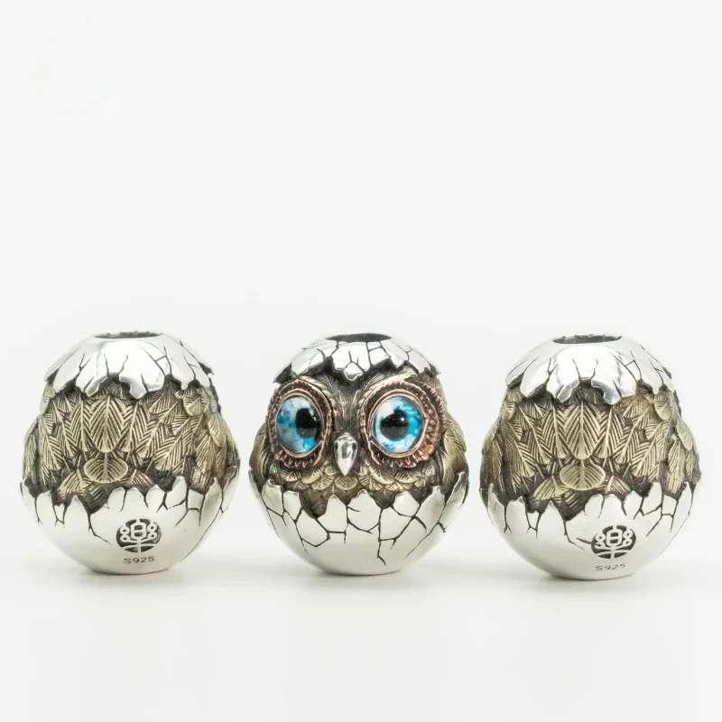 Leyang Gufo a guscio d'uovo Ciondolo EDC Zaino fai da te Ciondolo chiave Giocattolo da esterno portatile in metallo con punta delle dita