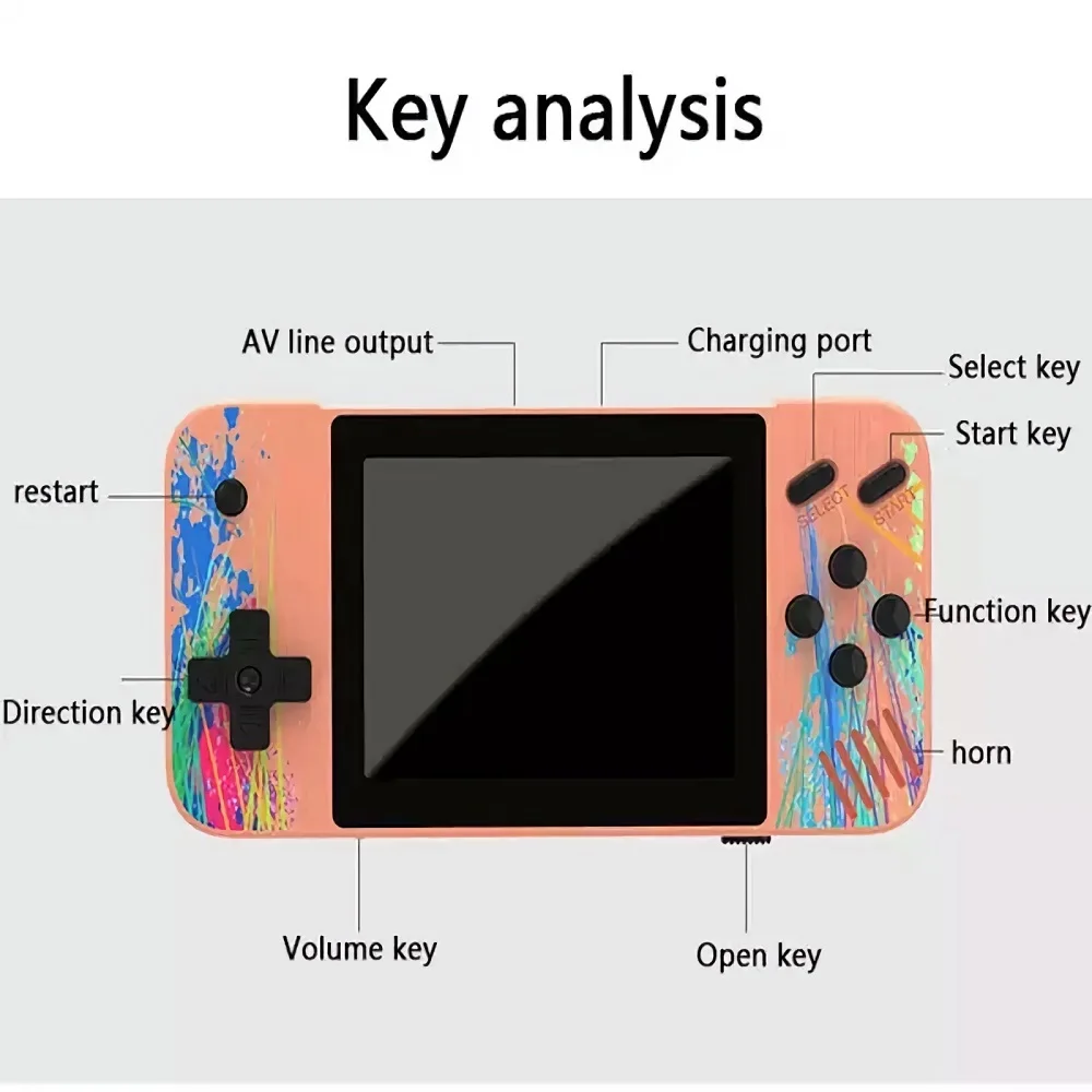Màn Hình LCD 3.5 Inch Tay Cầm Chơi Game 800 In 1 Máy Chơi Game Cầm Tay 8 Bit Đơn Đôi Cổ Điển Retro Trận Di Động Với bộ Điều Khiển